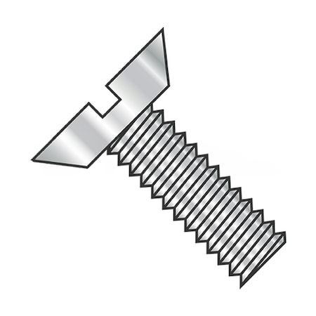 Usa Industrials #12-24 x 1/2 in Slotted Flat Machine Screw, Plain 18-8 Stainless Steel BULK-SCRW-7451